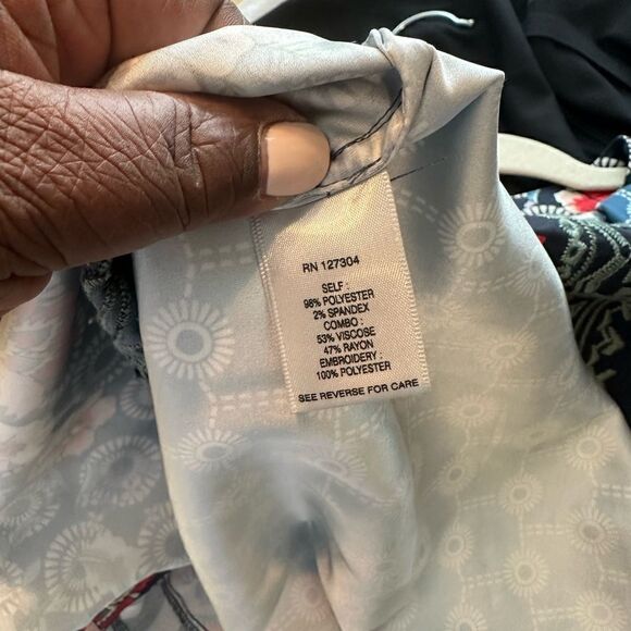 John Mark Mixed Pattern Oversized Tunic Blouse S - Picture 8 of 9